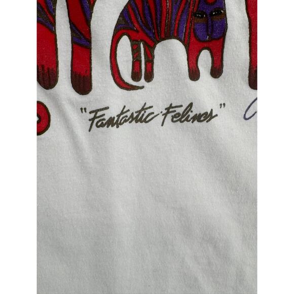 Caramba Laurel Burch Fantastic Felines CanCun T-Shirt Adult XXL White - Picture 3 of 10